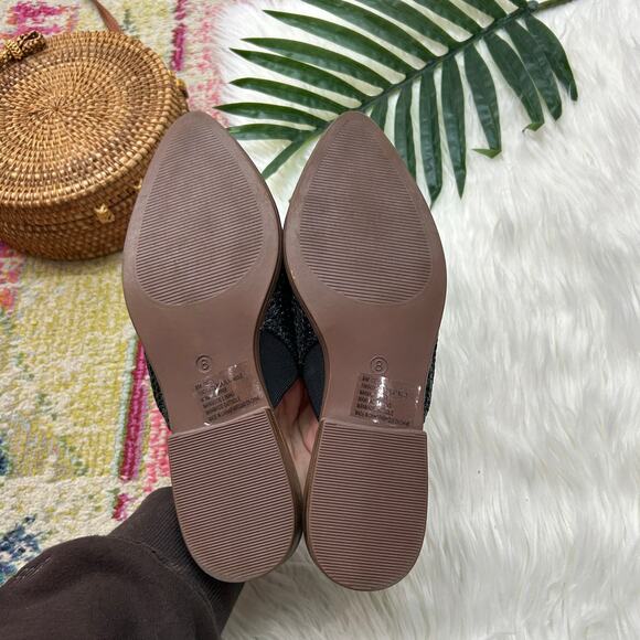 Maurices Black Mule 8 Woven Rattan Slip On Boho Casual Summer Neutral Minimalist - Picture 7 of 8